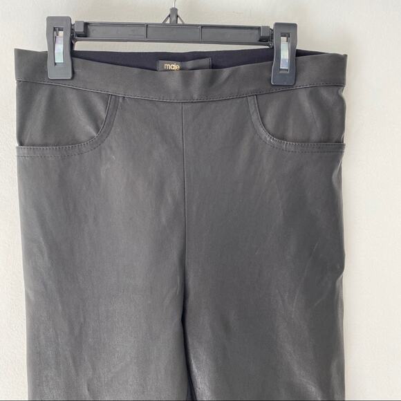 Maje Smarta Black Lamb Leather Stretch Leggings Small NWTS - Picture 3 of 10